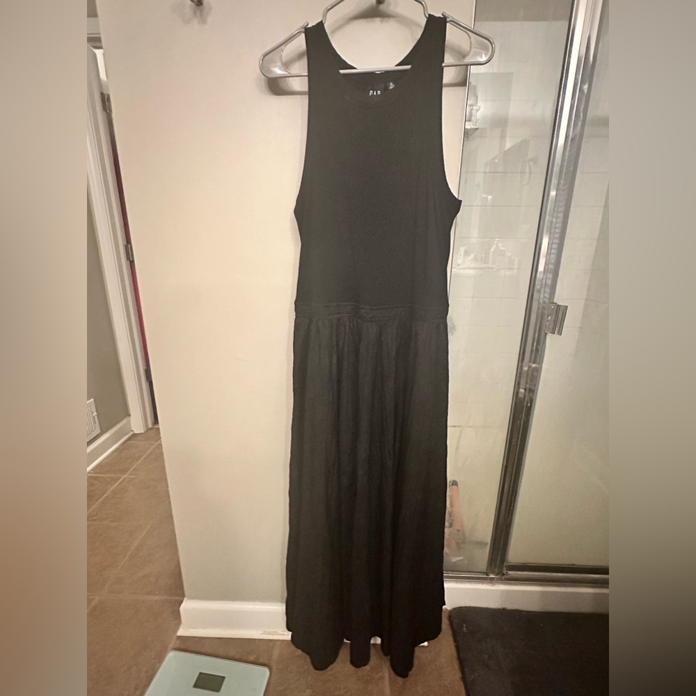 GAP Black Mixed Media Maxi Sundress - TALL